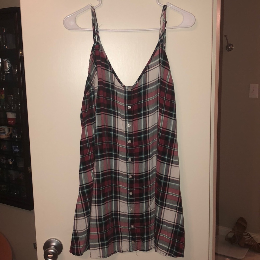plaid mini sundress